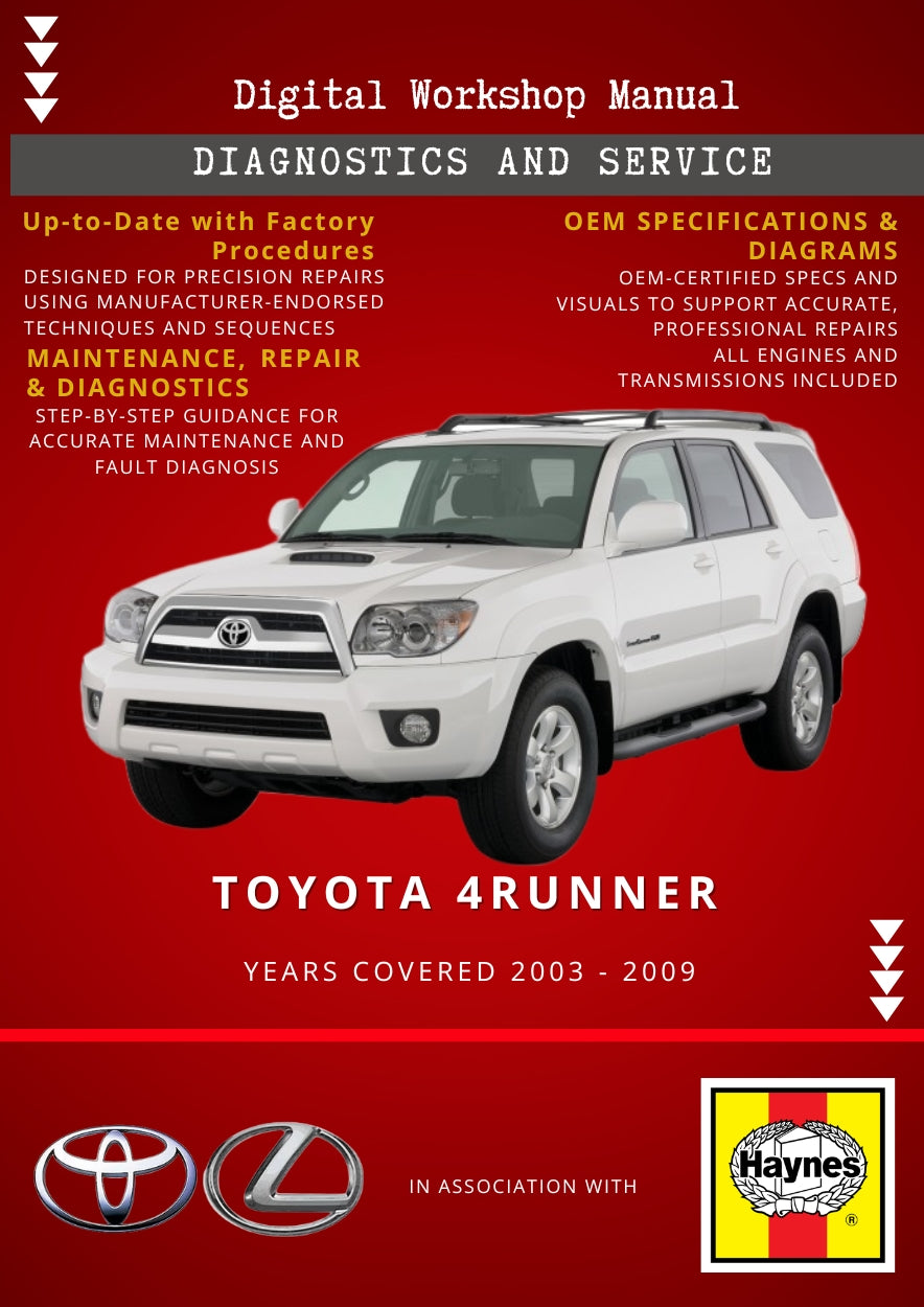 Toyota 4Runner 2003 - 2009 Service and Repair Manual