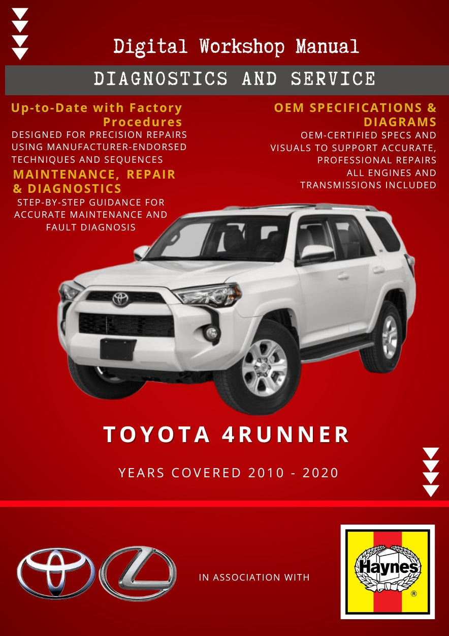Toyota 4Runner 2010 - 2020 Service and Repair Manual