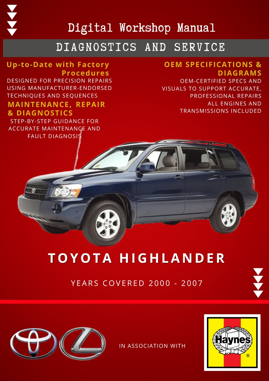 Toyota Highlander 2000 - 2007 Service and Repair Manual
