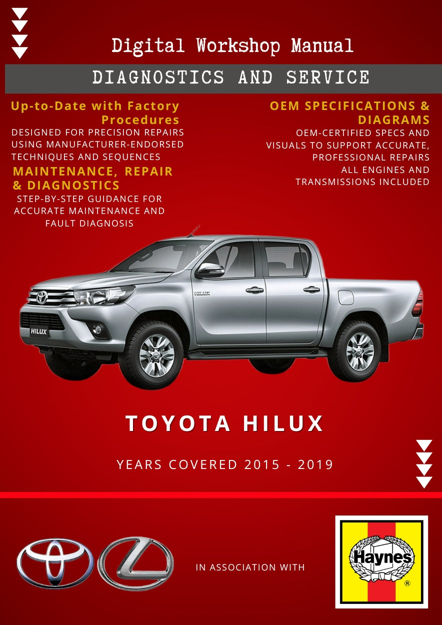Toyota Hilux 2015 - 2019 Service and Repair Manual
