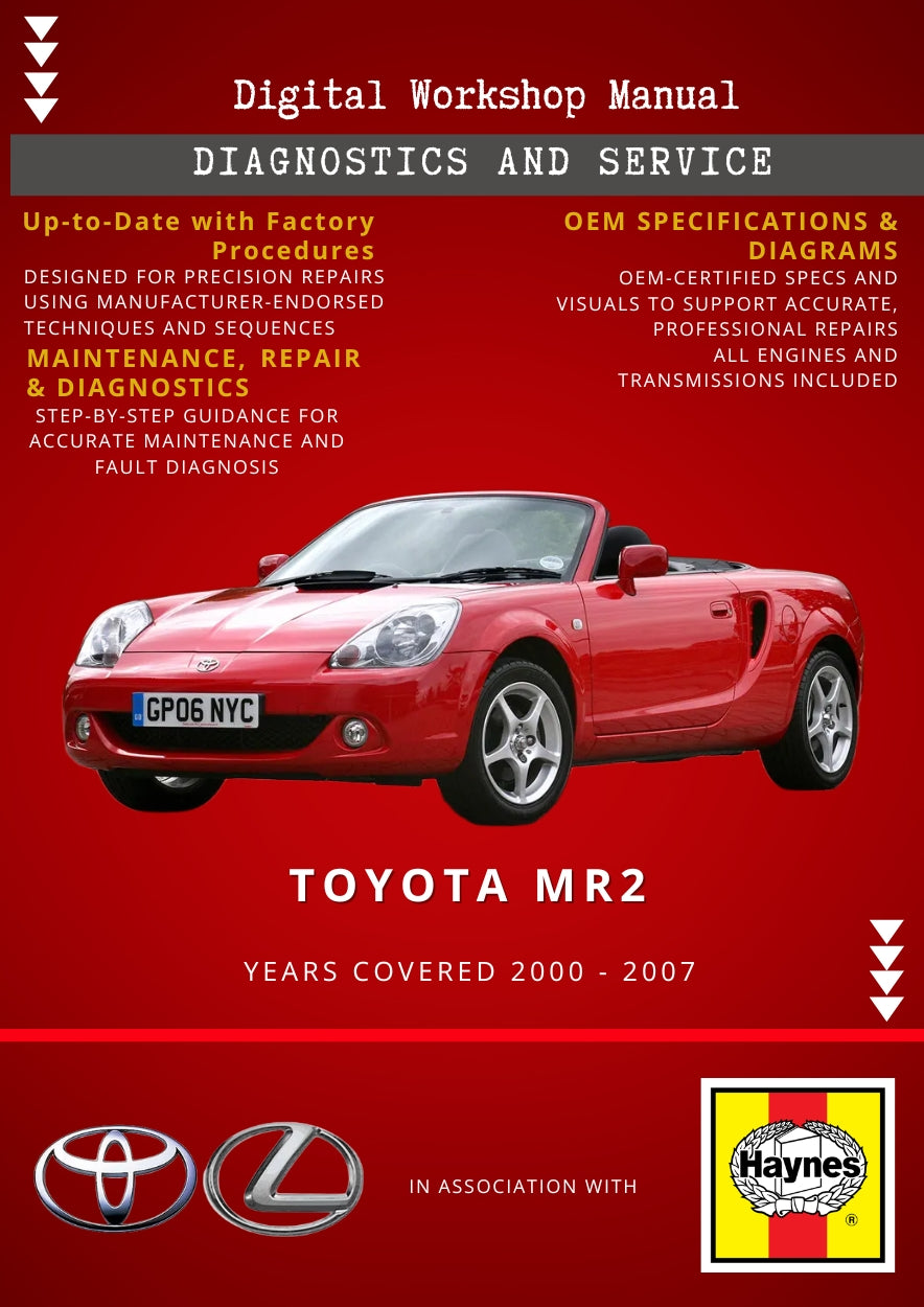 Toyota MR2 2000 - 2007 Service and Repair Manual