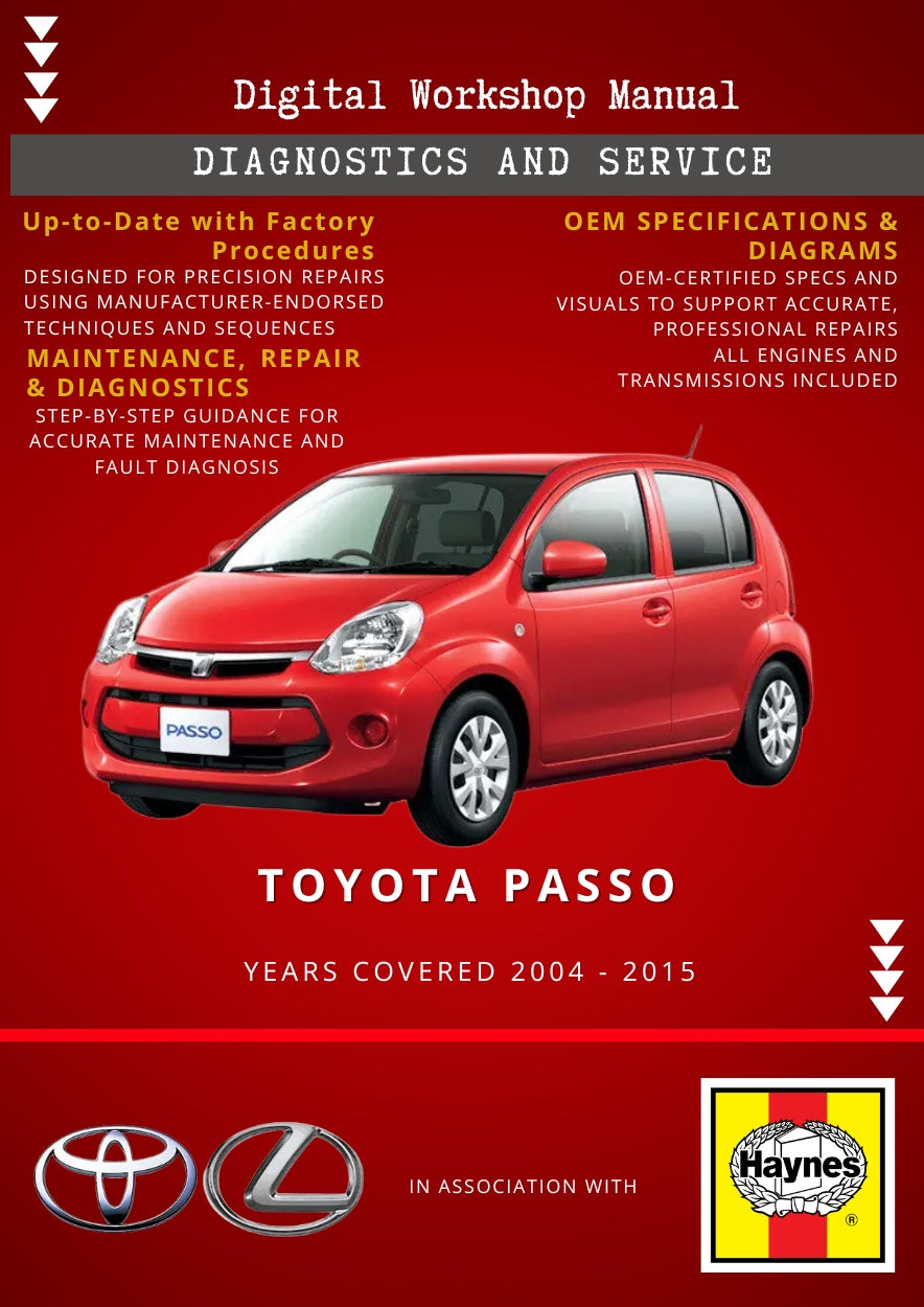 Toyota Passo 2004 - 2015 Service and Repair Manual