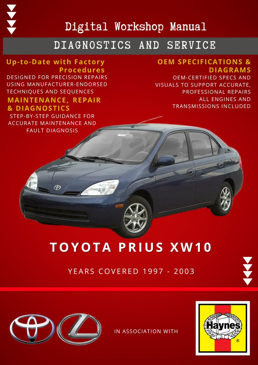 Toyota Prius XW10 1997 - 2003 Service and Repair Manual
