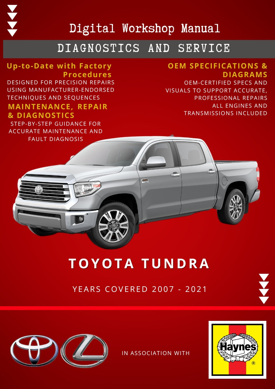 Toyota Tundra 2007 - 2021 Service and Repair Manual