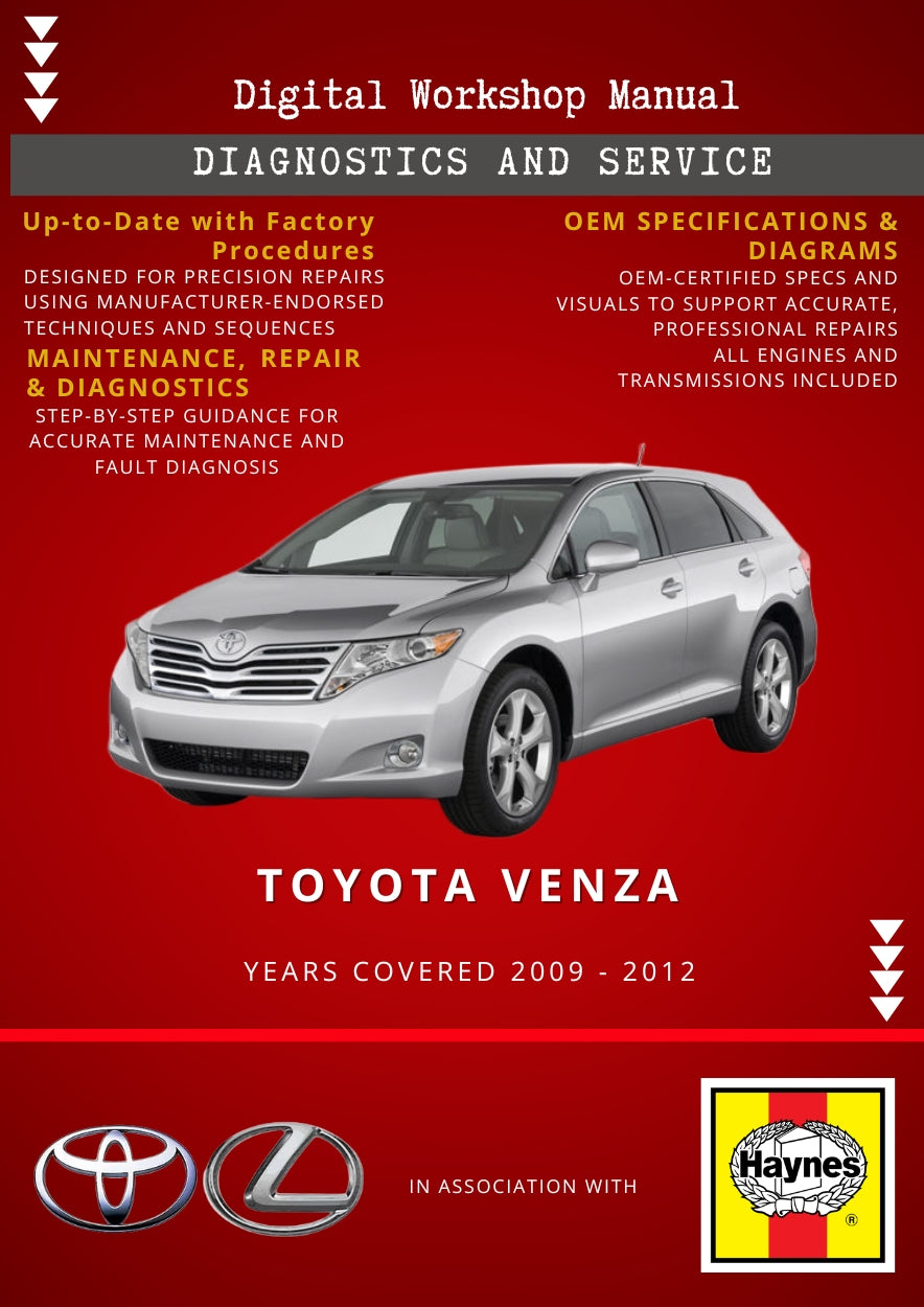 Toyota Venza 2009 - 2012 Service and Repair Manual